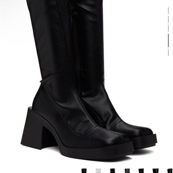 New Real Leather Black Boots Ssense Justine Clenquet - Picture 5 of 6